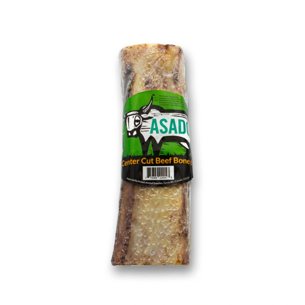 Center cut beef bone wrapped in packaging with 'ASAD' branding on a white background