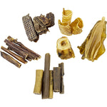  Mix beef snacks and chews for dogs on a white background