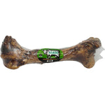 Dog bone treat with 'ASADO' label on a white background