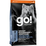 Go! Solutions dog food package with a black and white dog on the label