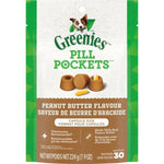 Greenies Pill Pockets Peanut Butter Flavour packaging for dogs on a white background