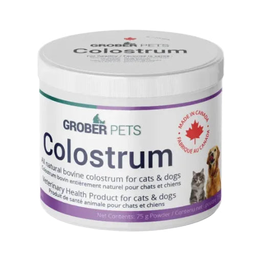 Grober Pets Colostrum container for cats and dogs on a white background