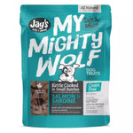 Package of Jay's My Mighty Wolf dog treats on a white background