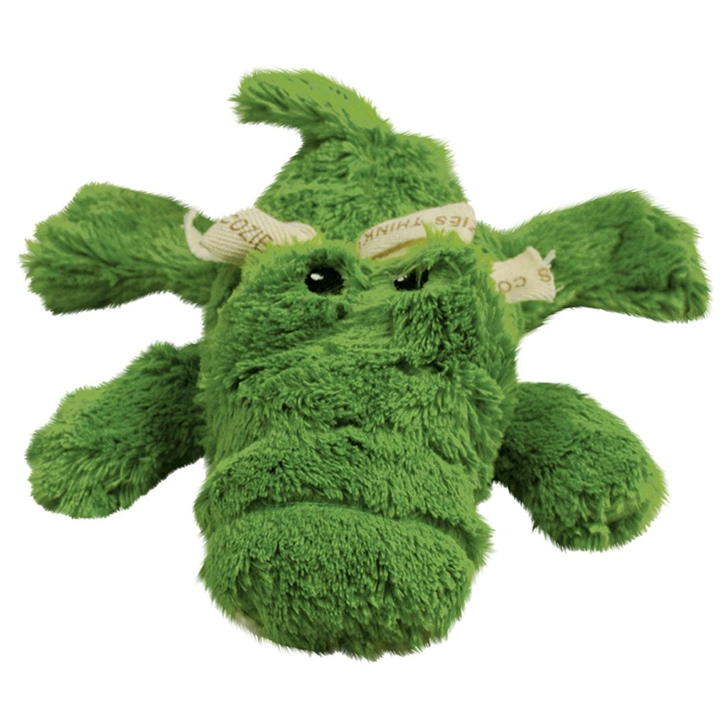 Green plush toy on a white background