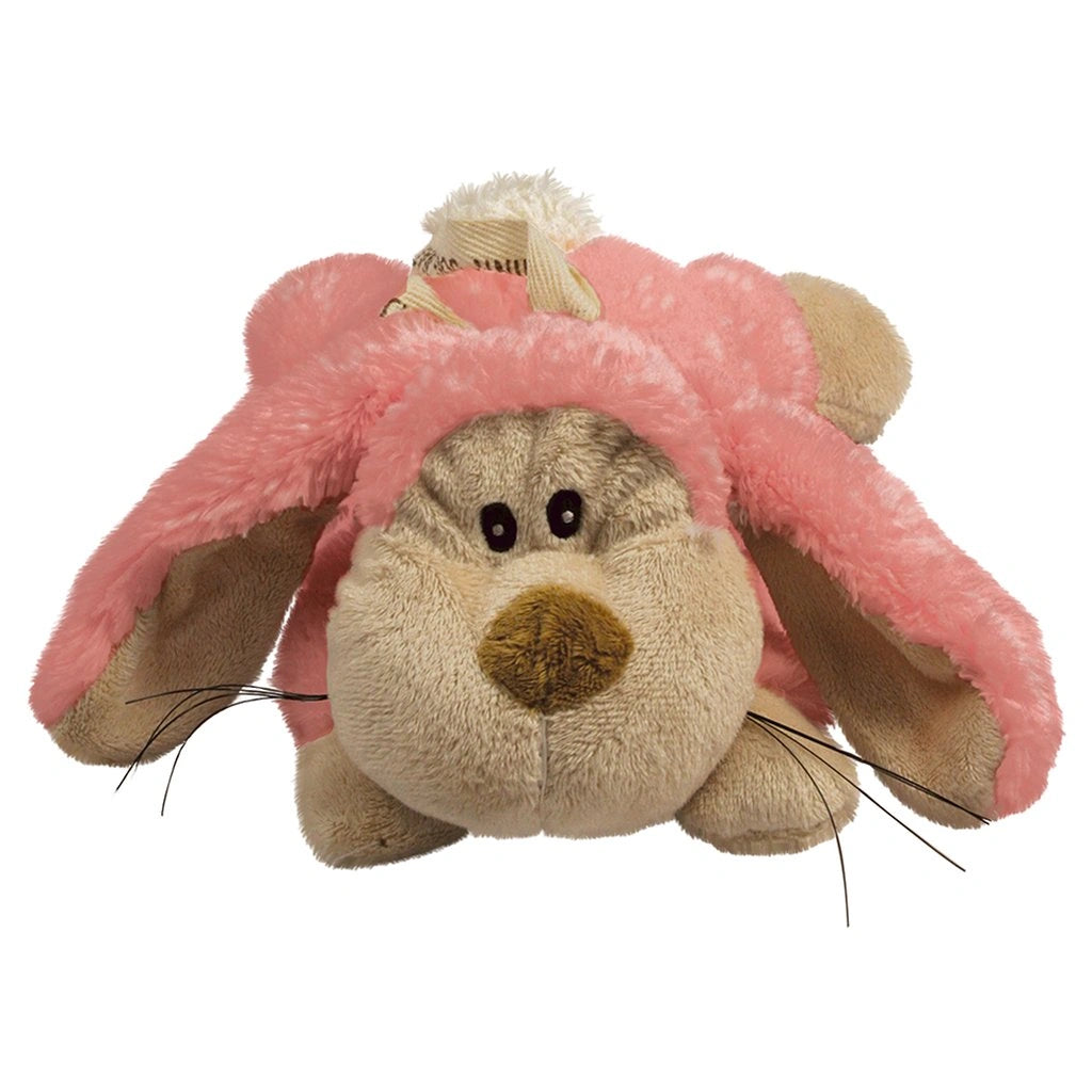 Plush toy with a pink fur on a white background