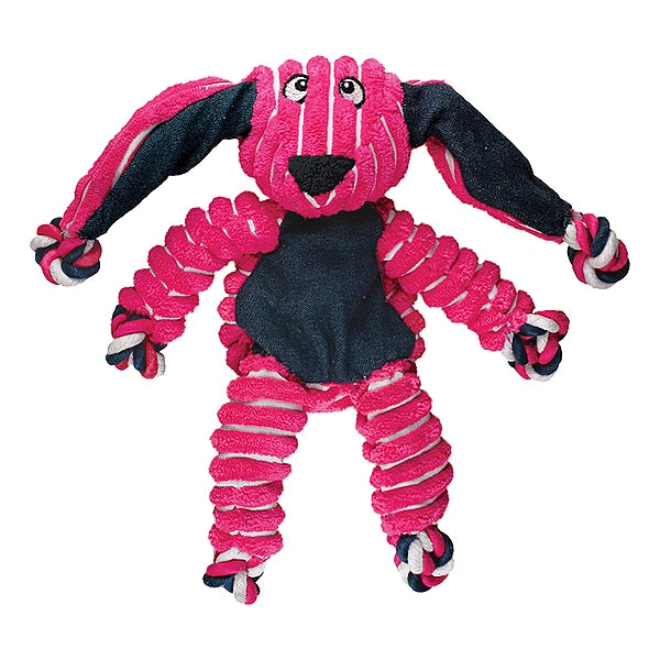 Pink and black toy with a spider-like design on a white background