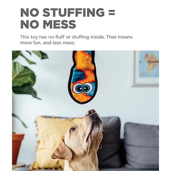 Dog playing with outward hound invincibies snake toy