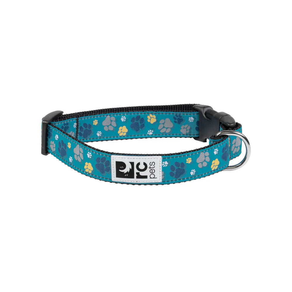 Dog collar with paw print pattern on a white background