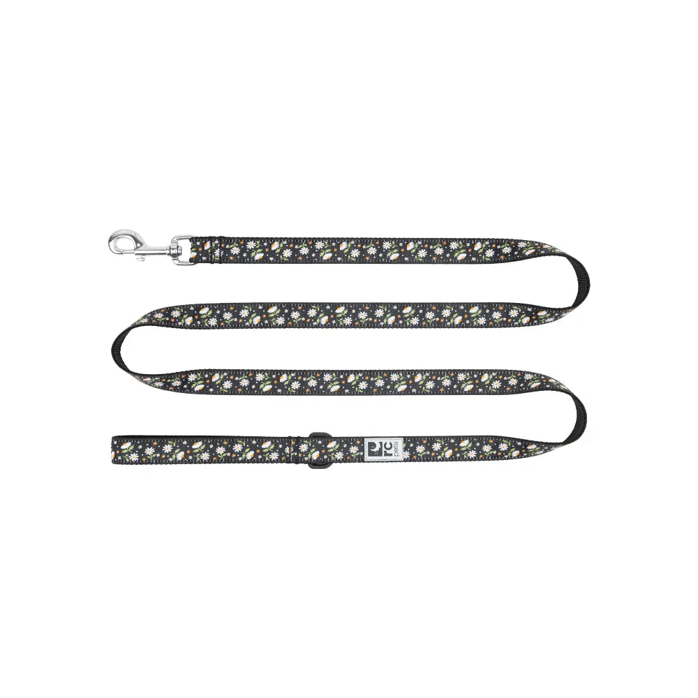 Dog leash with floral pattern on a white background