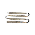 Dog leash with plaid pattern on a white background